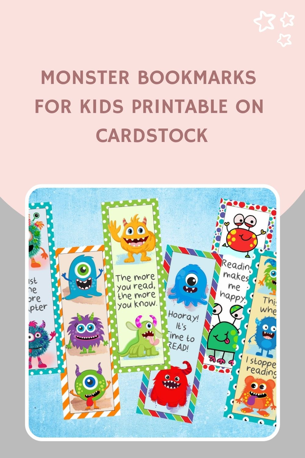 Monster Bookmarks For Kids Printable On Cardstock Artofit