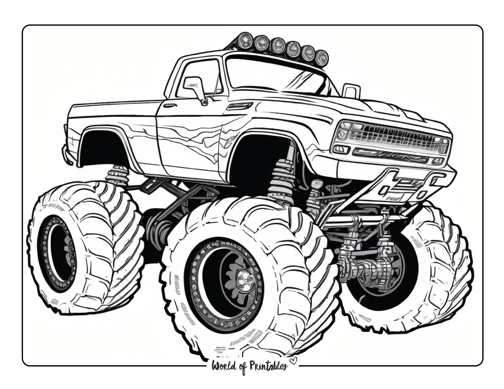 Monster Truck Coloring Pages World Of Printables Worksheets Library