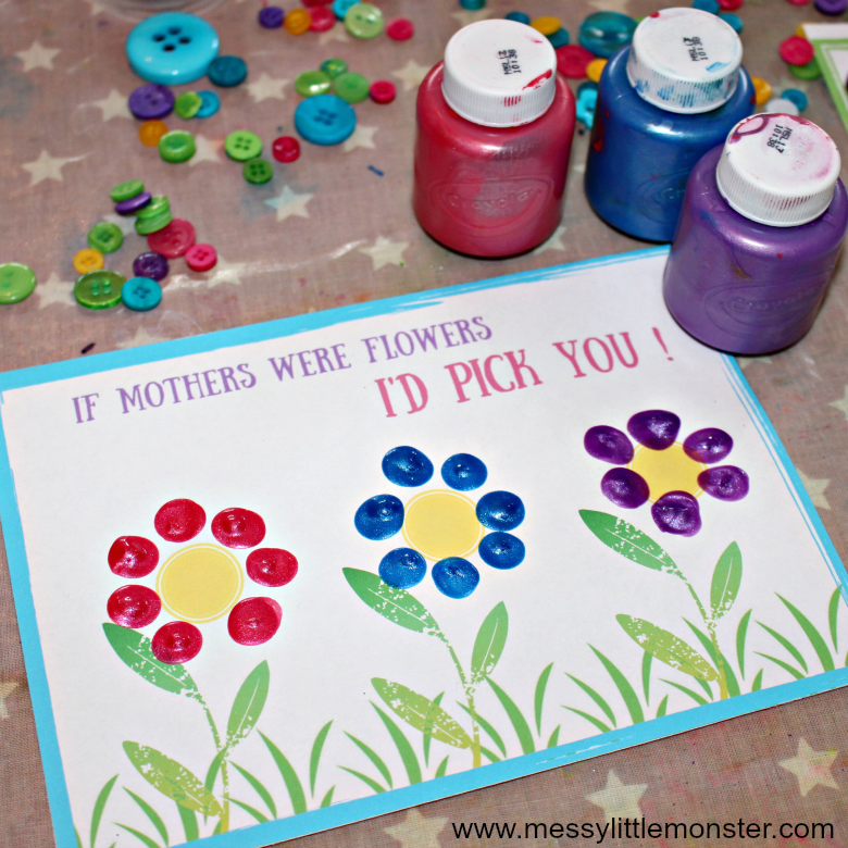 Mothers Day Card Printable A Fingerprint Keepsake For Mom Messy 