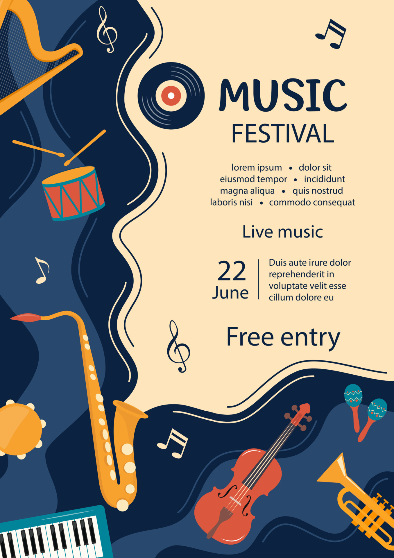 Music Festival Invitation Musical Flyer Poster Template Musical 