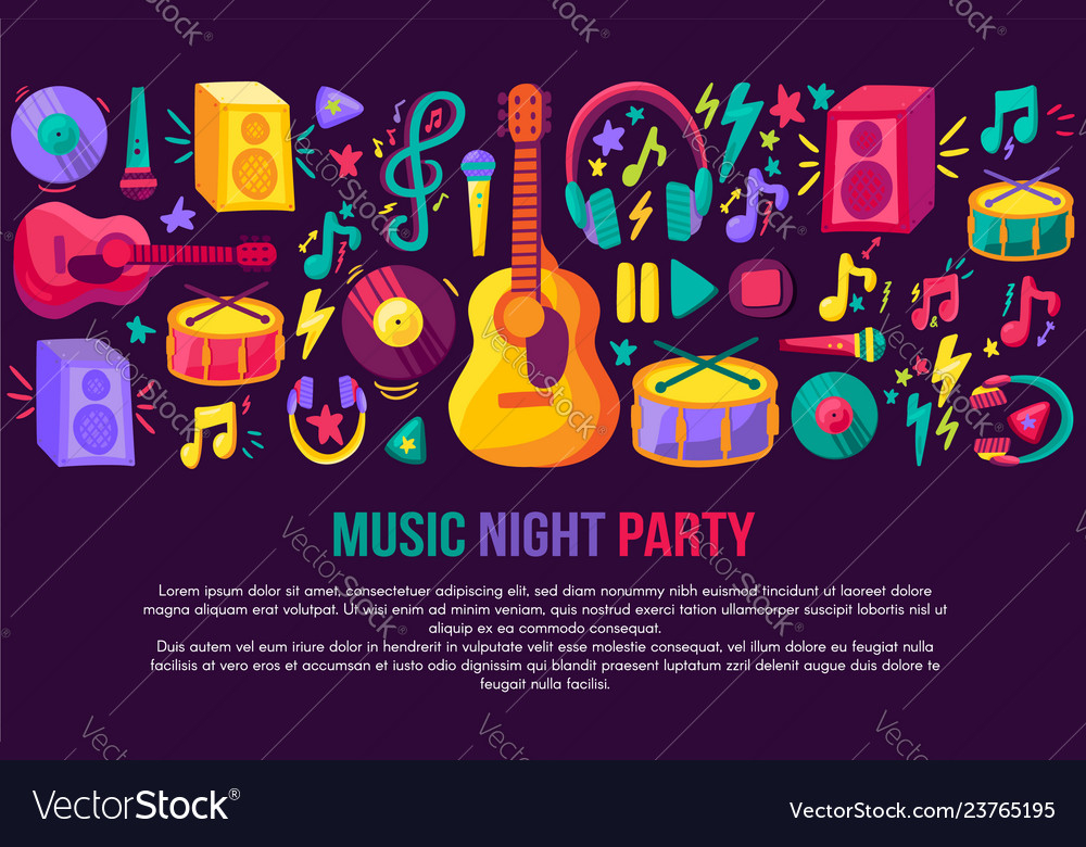 Musical Festival Invitation Template Royalty Free Vector