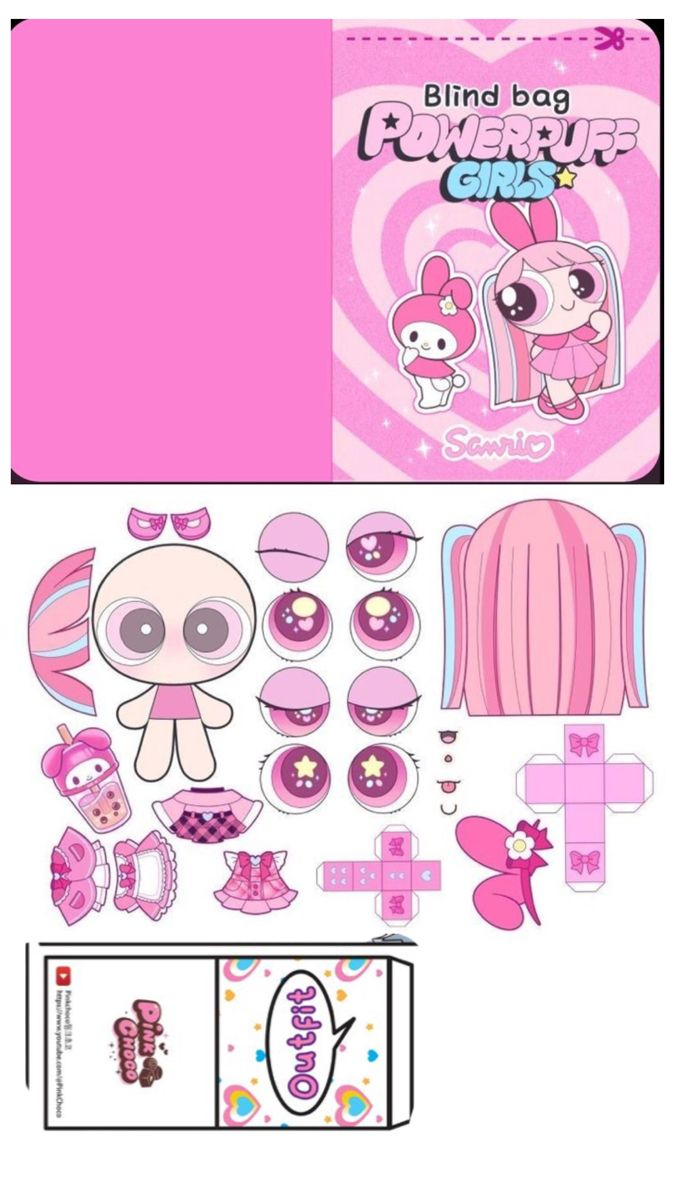 My Melody Powerpoofgirs Para Imprimir Hello Kitty Crafts Paper Doll 