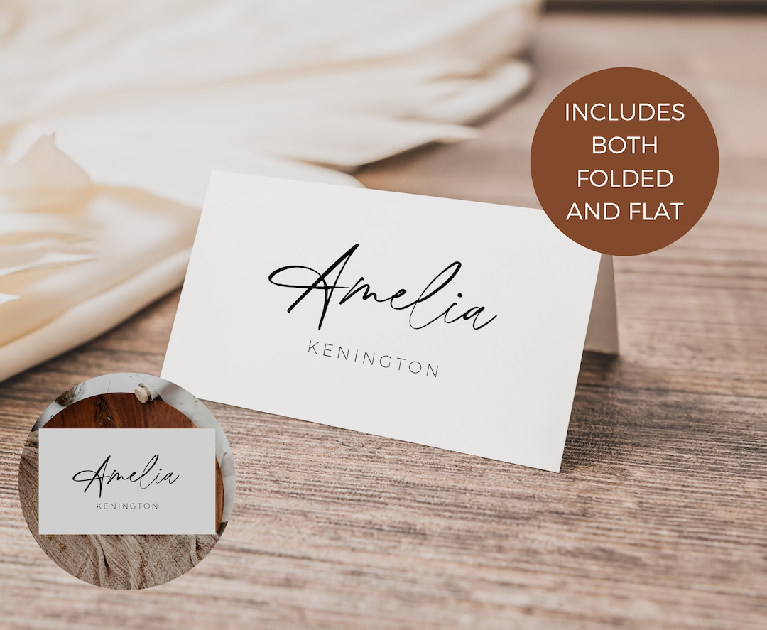 Name Card Template Bohemian Wedding Place Card Template Printable 
