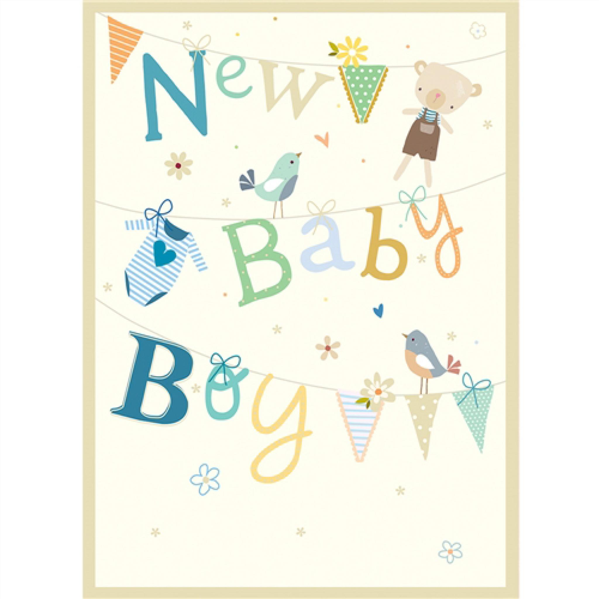 New Baby Boy Card Paper Greeting Cards Trustalchemy