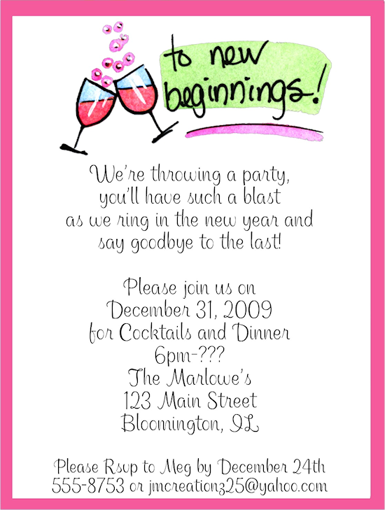 New Year S Eve Party Invitations Wording
