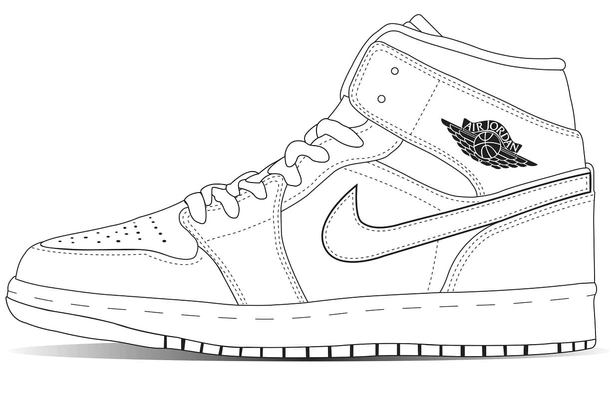 Nike Air Jordan 1 Coloring Page Free Printable Coloring Pages For Kids 