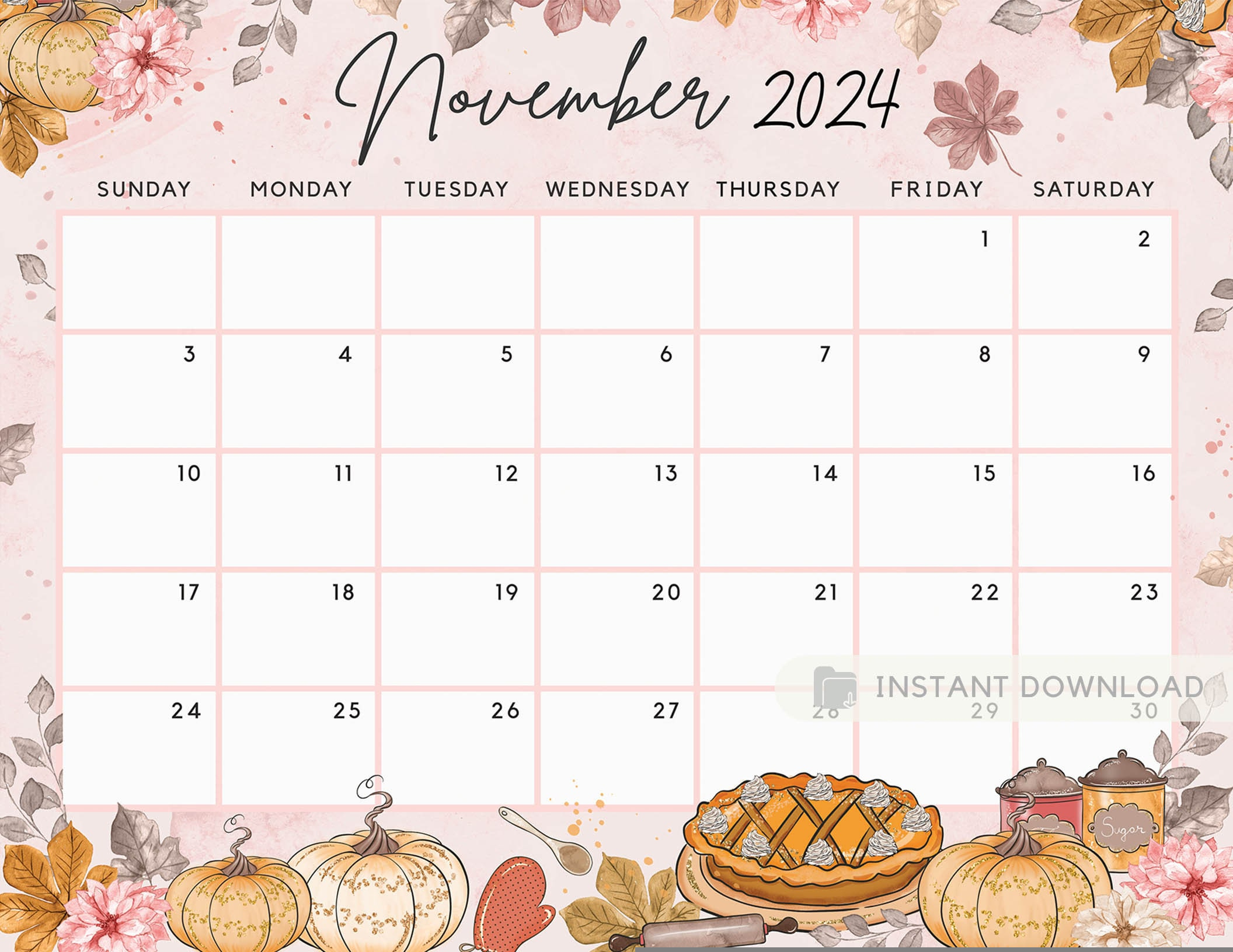 November Printable Calendar 2024 Printable Calendar 2024