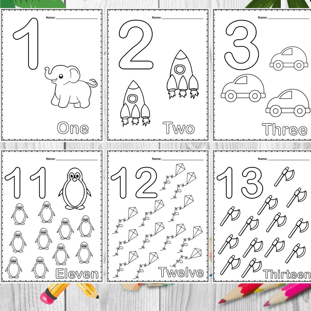 Number 1 20 Coloring Worksheet For Kids Worksheets Library