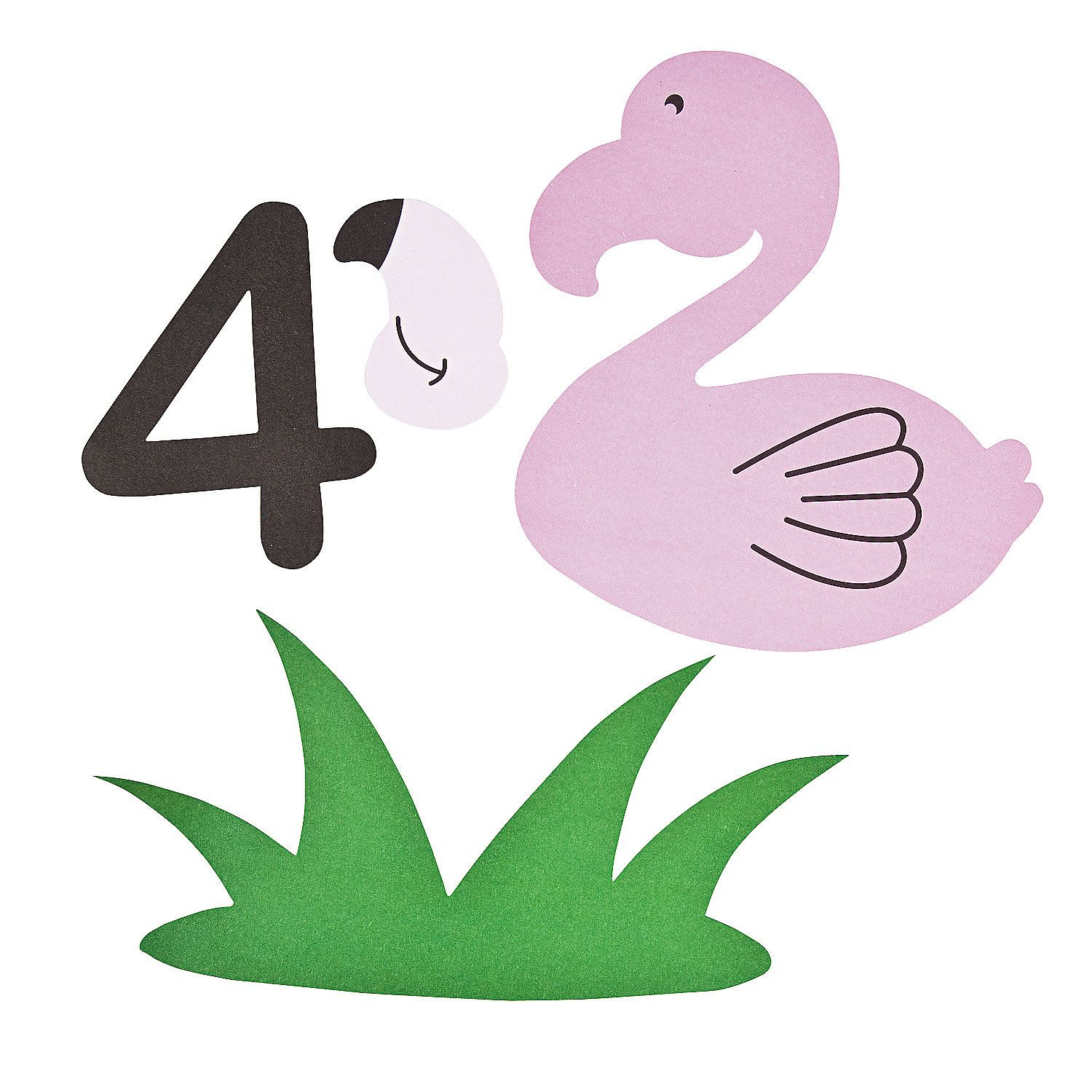 Number 4 Letter Craft With Pink Flamingo