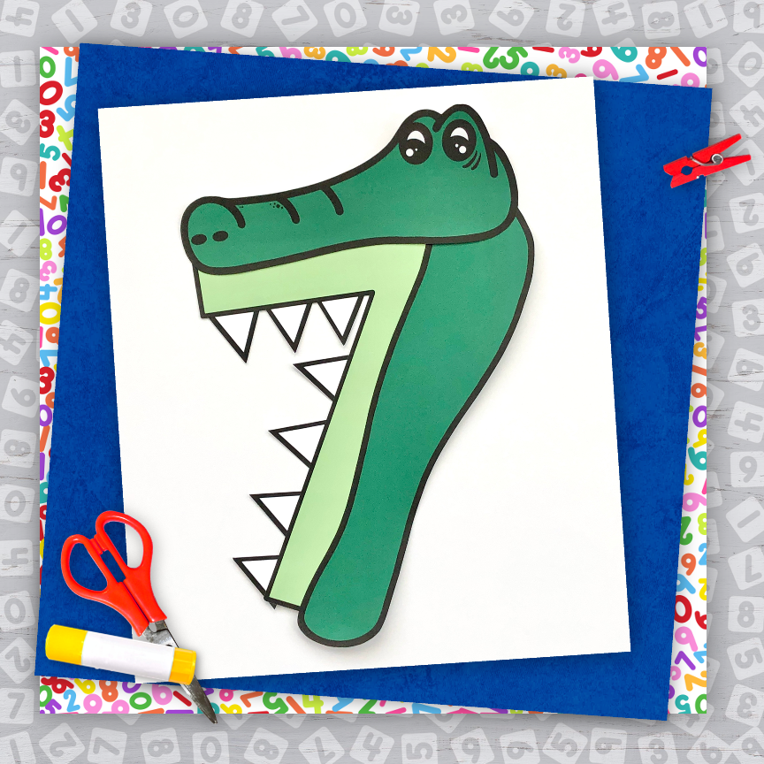 Number Craft Seven Alligator Made By Teachers