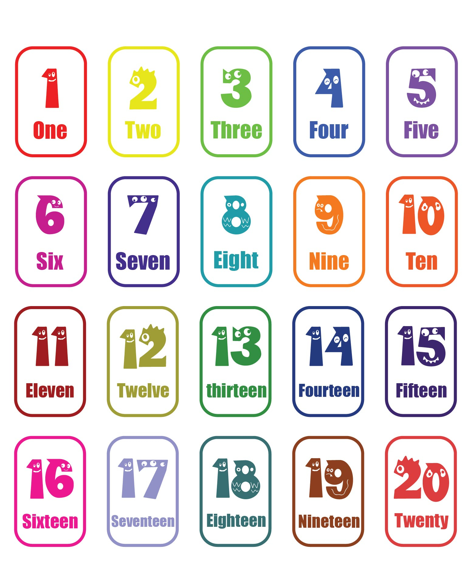 Number Flash Cards 1 20 10 Free PDF Printables Printablee