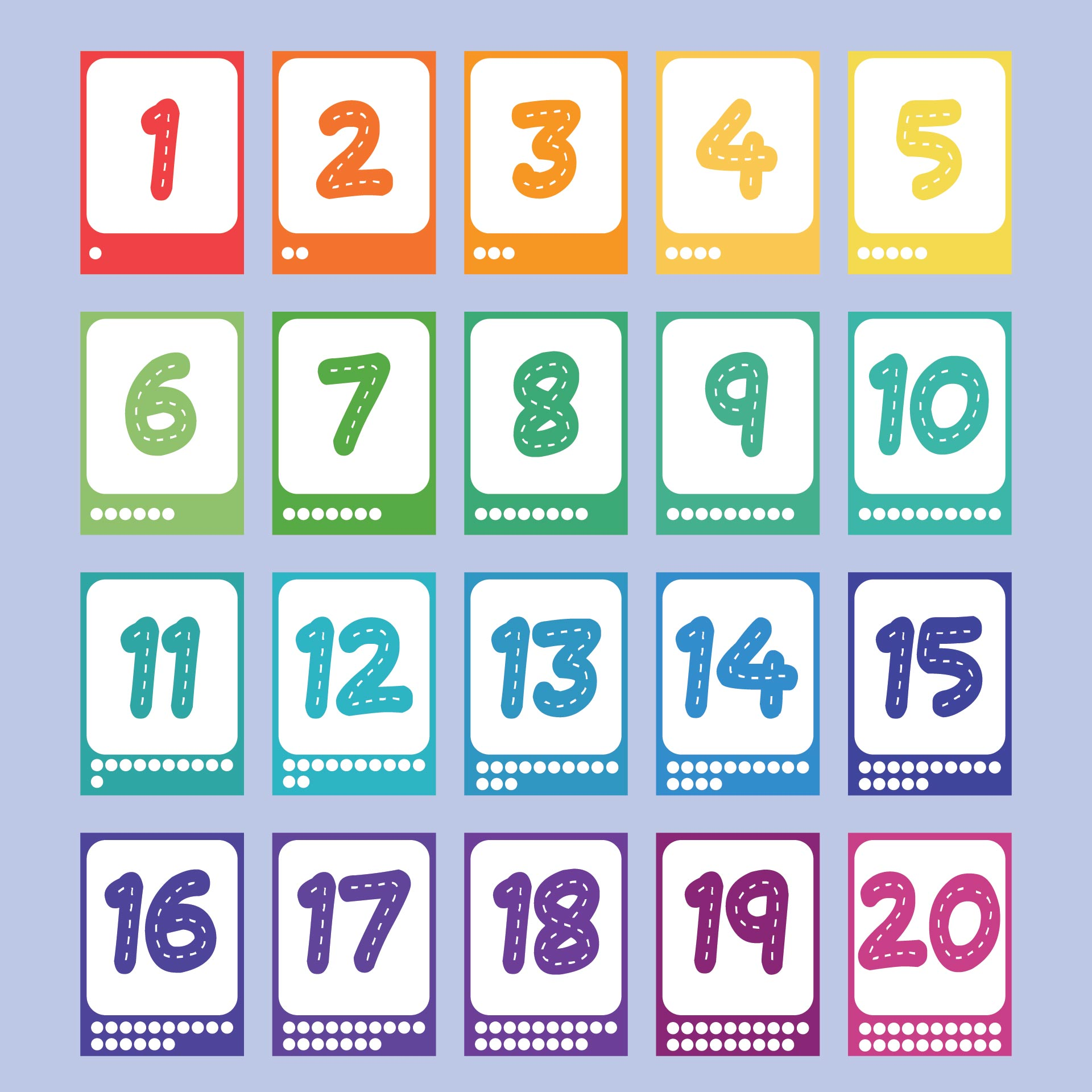printable number cards 1 30