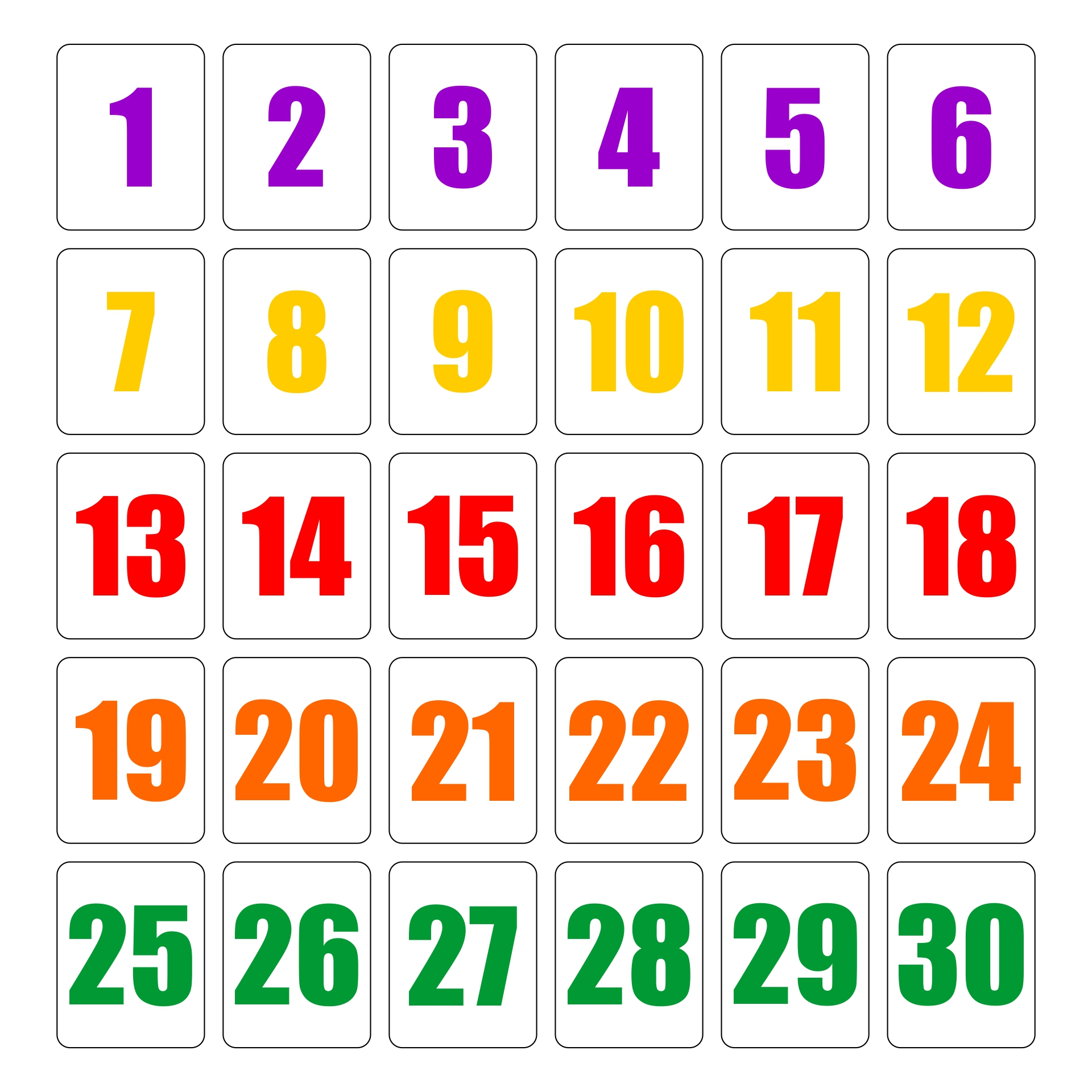 Numbers From 1 30 10 Free PDF Printables Printablee
