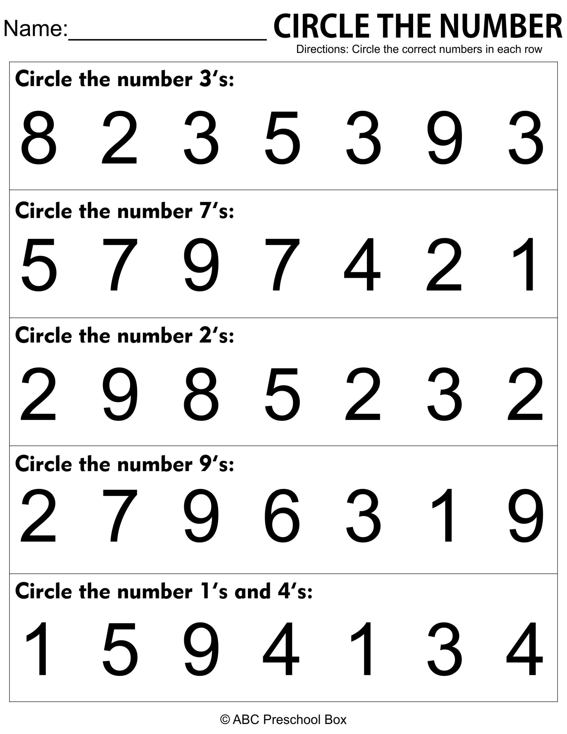 printable number activities for 3 year olds