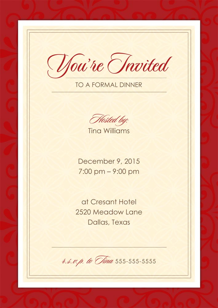 Official Invitation Card Template