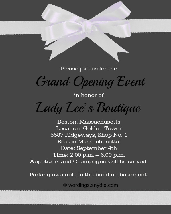 invitation wording open house