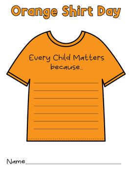 Orange Shirt Day Kindergarten Writing Templates Activities Every