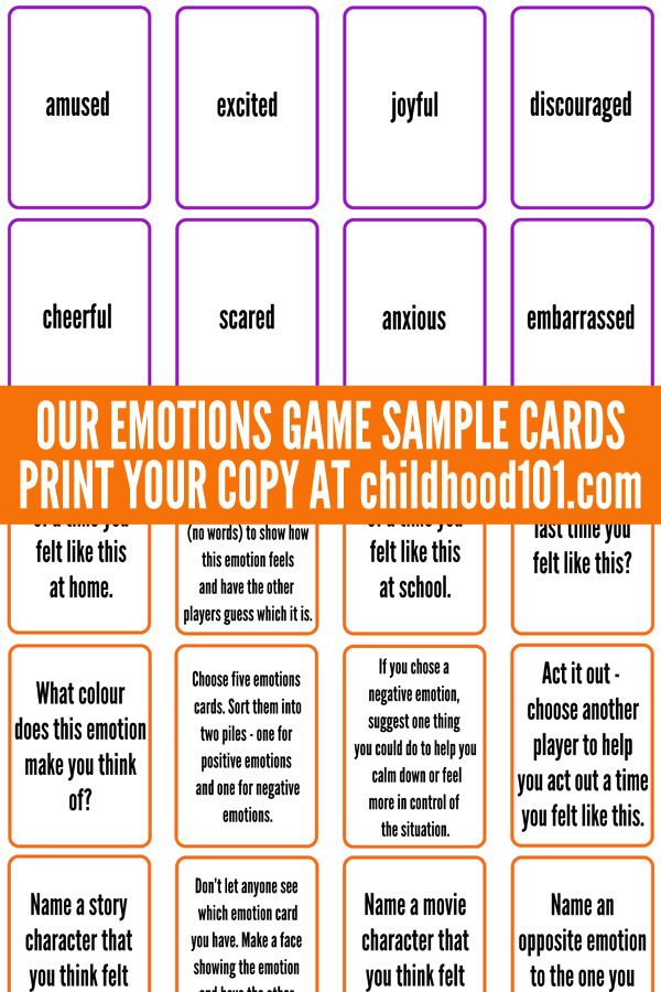 Our Emotions Card Game Free Printable Use The Our Emotions Card Game To Help Children Of All 