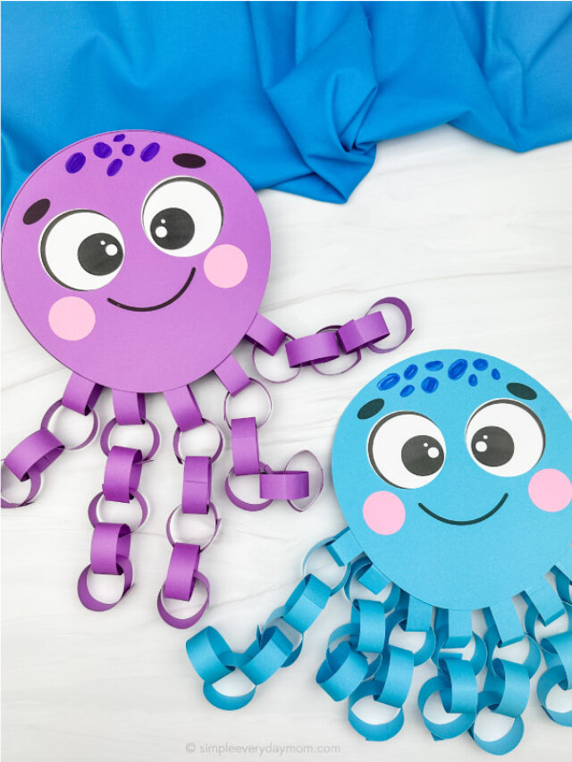 Paper Chain Octopus Craft For Kids Story Simple Everyday Mom