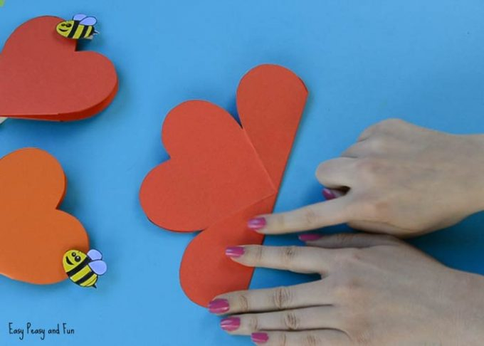 Paper Heart Flower Craft With Template Easy Peasy And Fun