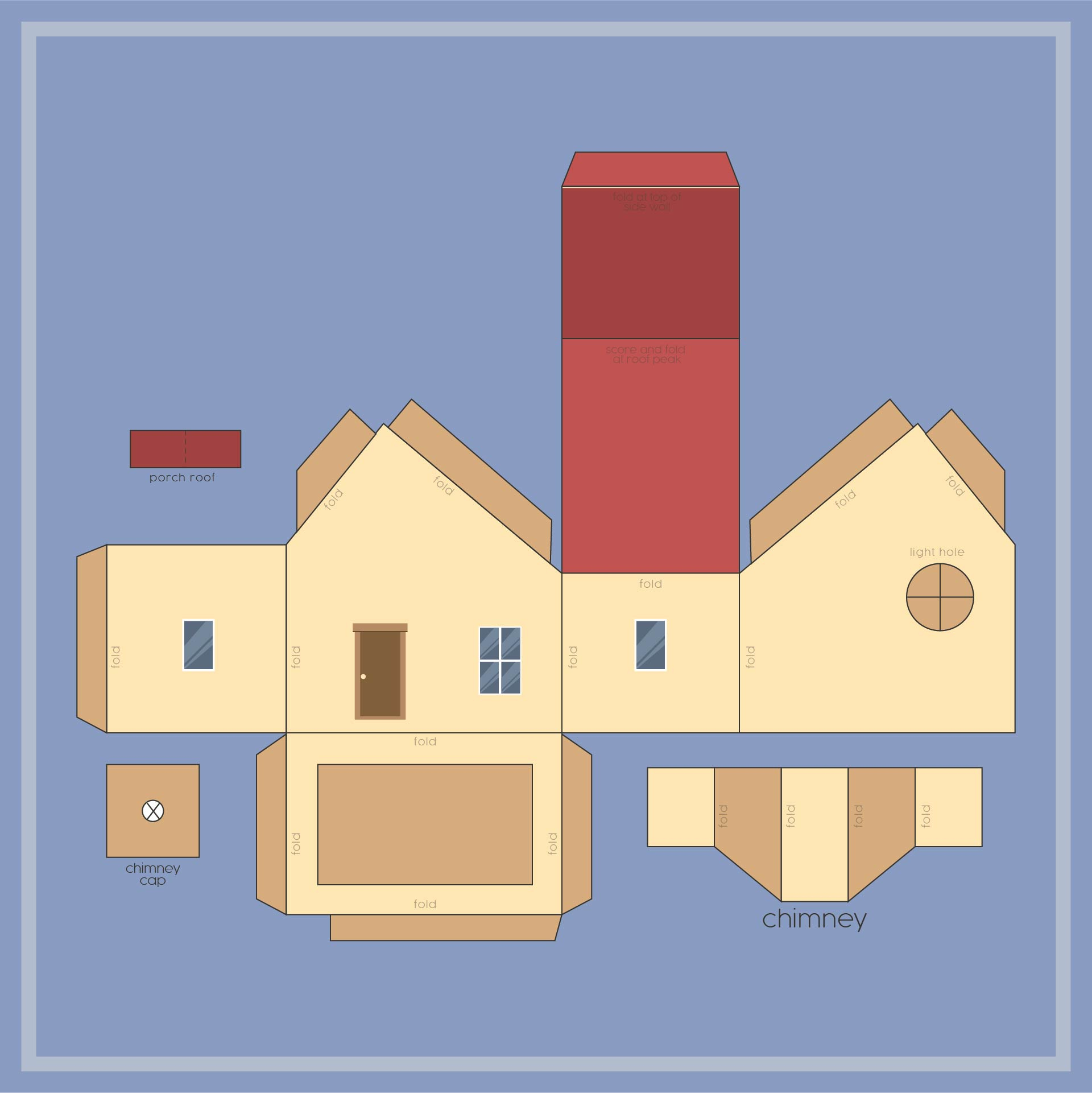 paper house printable craft sheets