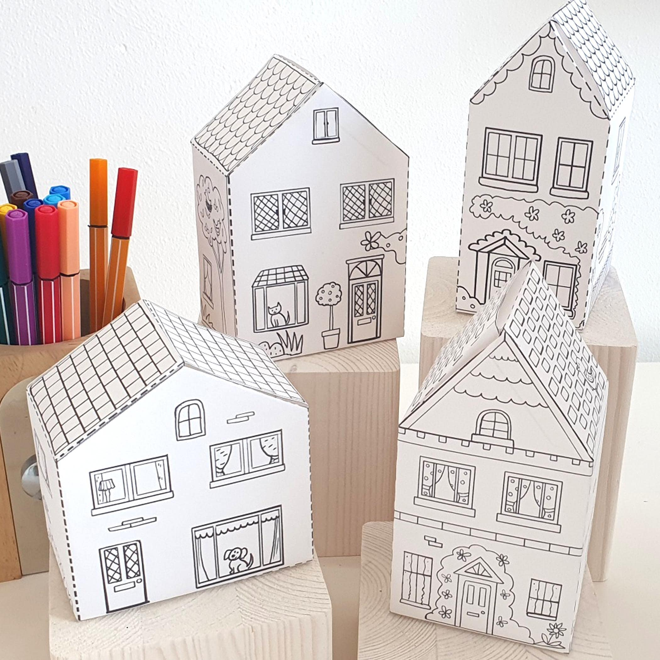 Paper Houses Printable Craft Sheets Activity Sheets Paper Craft Kit 