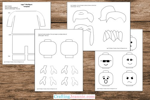Paper Lego Minifigure Craft Free Template Crafting Jeannie