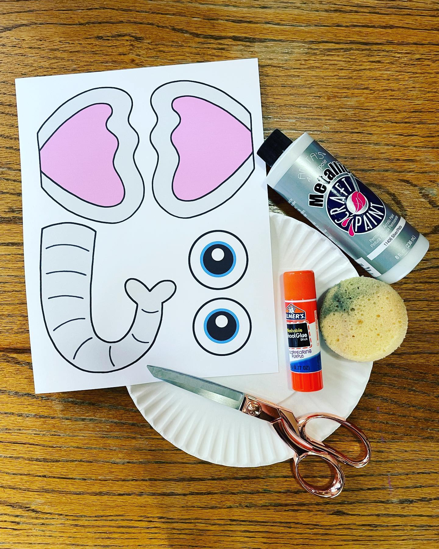 Paper Plate Elephant Craft For Preschool with Free Cutouts The 