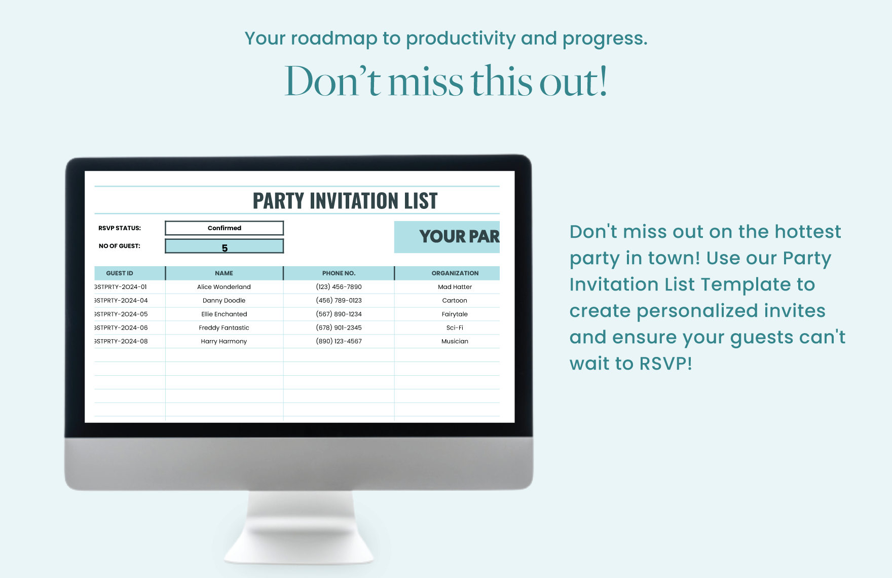 Party Invitation List Template In Excel Google Sheets Download 