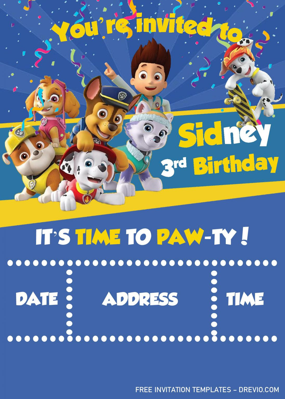 paw patrol invitation templates free download word