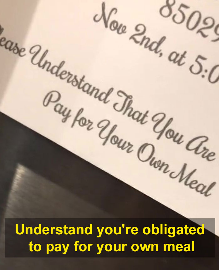 Pay Your Own Meal Invitation Wording