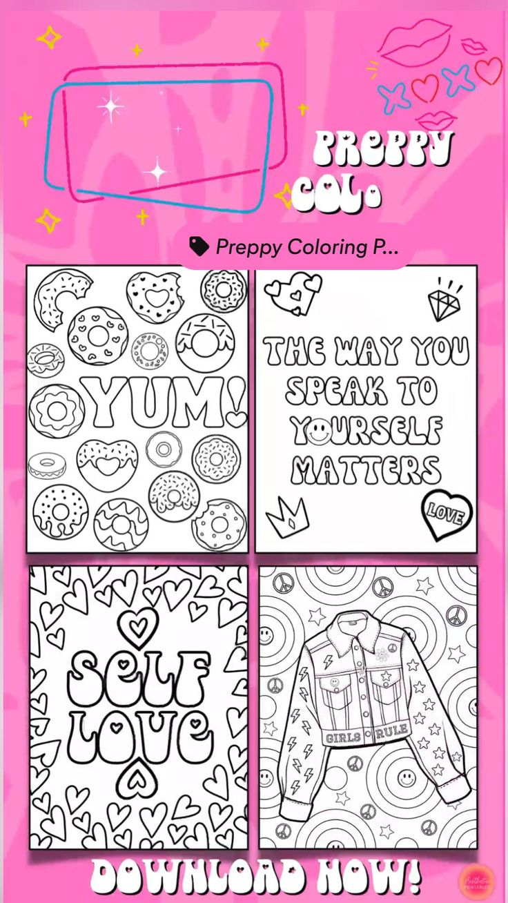 printable coloring pages for girls preppy