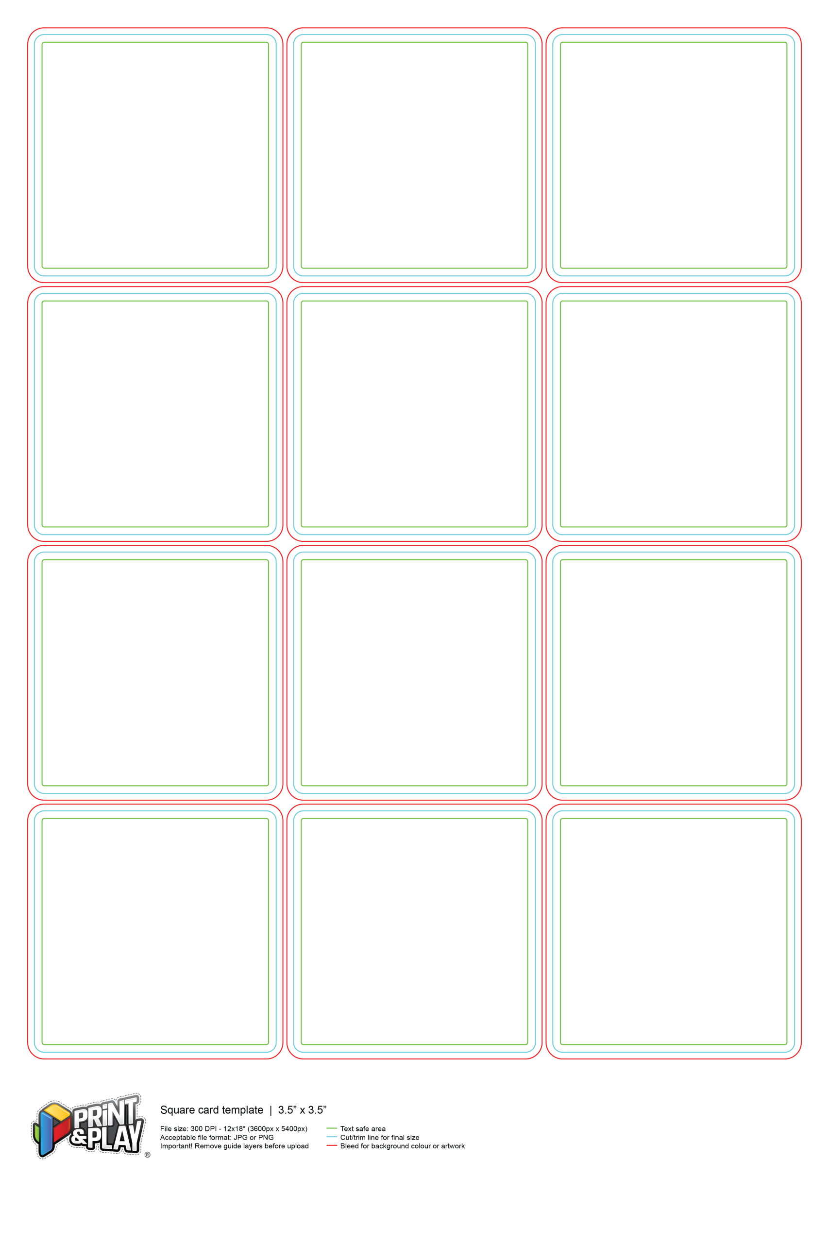 Playing Cards Formatting Templates Print Play