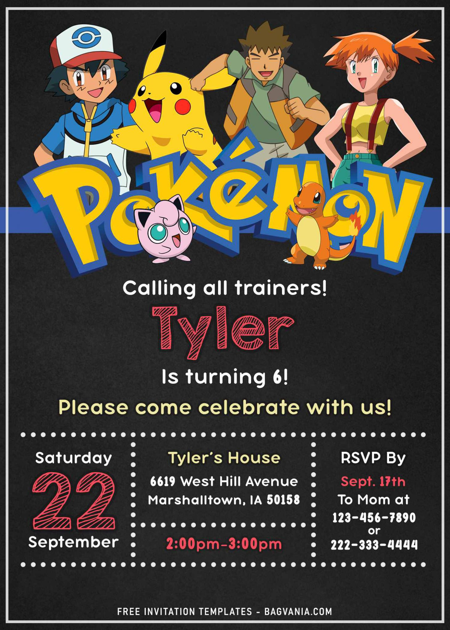 pokemon invitation template zazzle