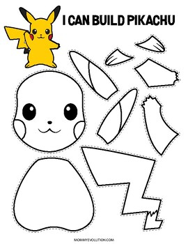 Pokemon Printable Crafts Color And Cut Paste By Mommy Evolution