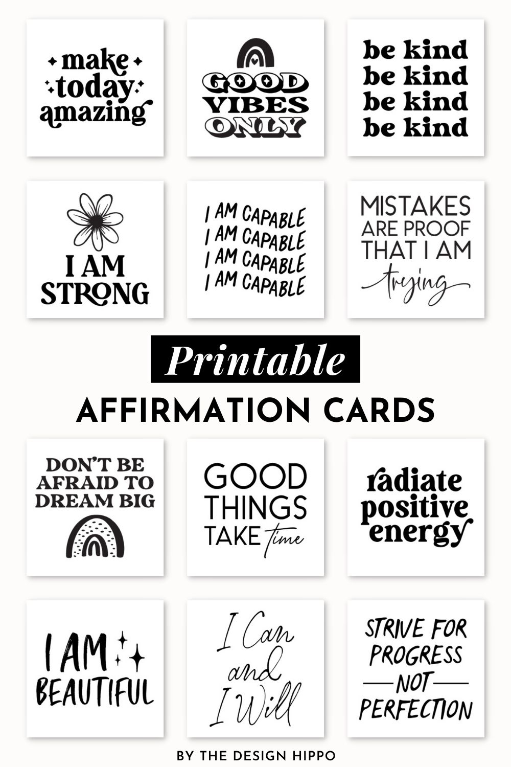 Positive Affirmation Cards Free PDF Printable