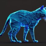 Premium Photo Diamond Animals Blue Color Cat Lowpoly D Artwork