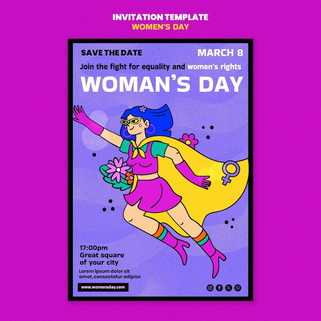 Premium PSD Women 39 s Day Celebration Invitation Template
