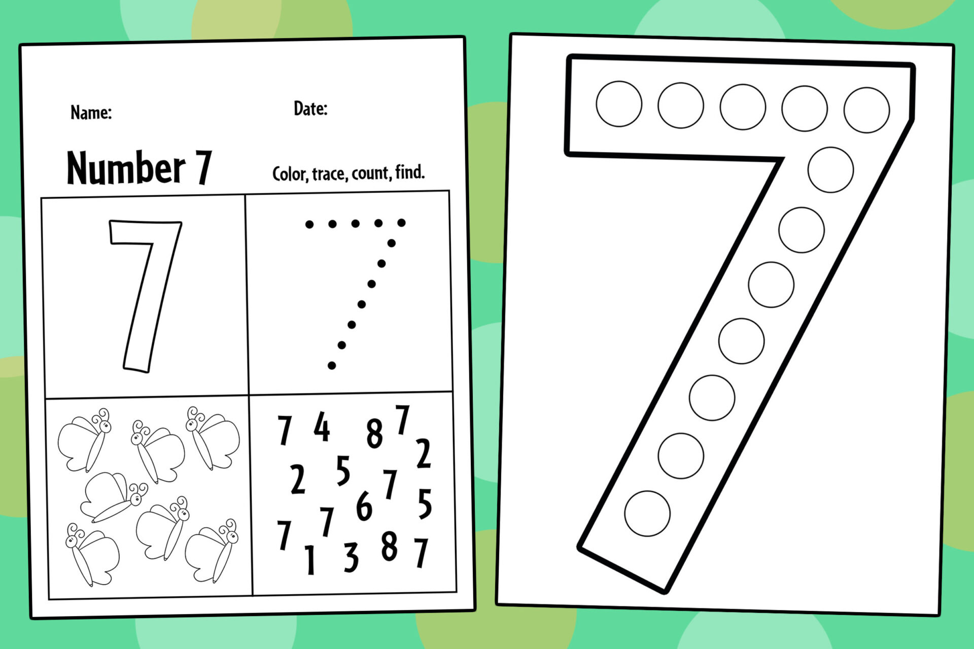 number 7 crafts for preschoolers printable
