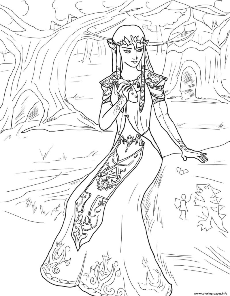 Princess Zelda Coloring Pages Printable