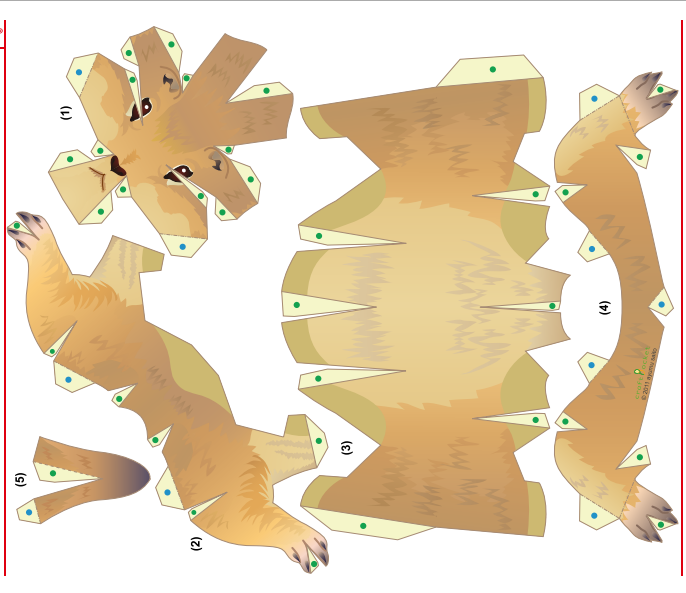 Printable 3D Paper Animals Templates Content Calendar Template