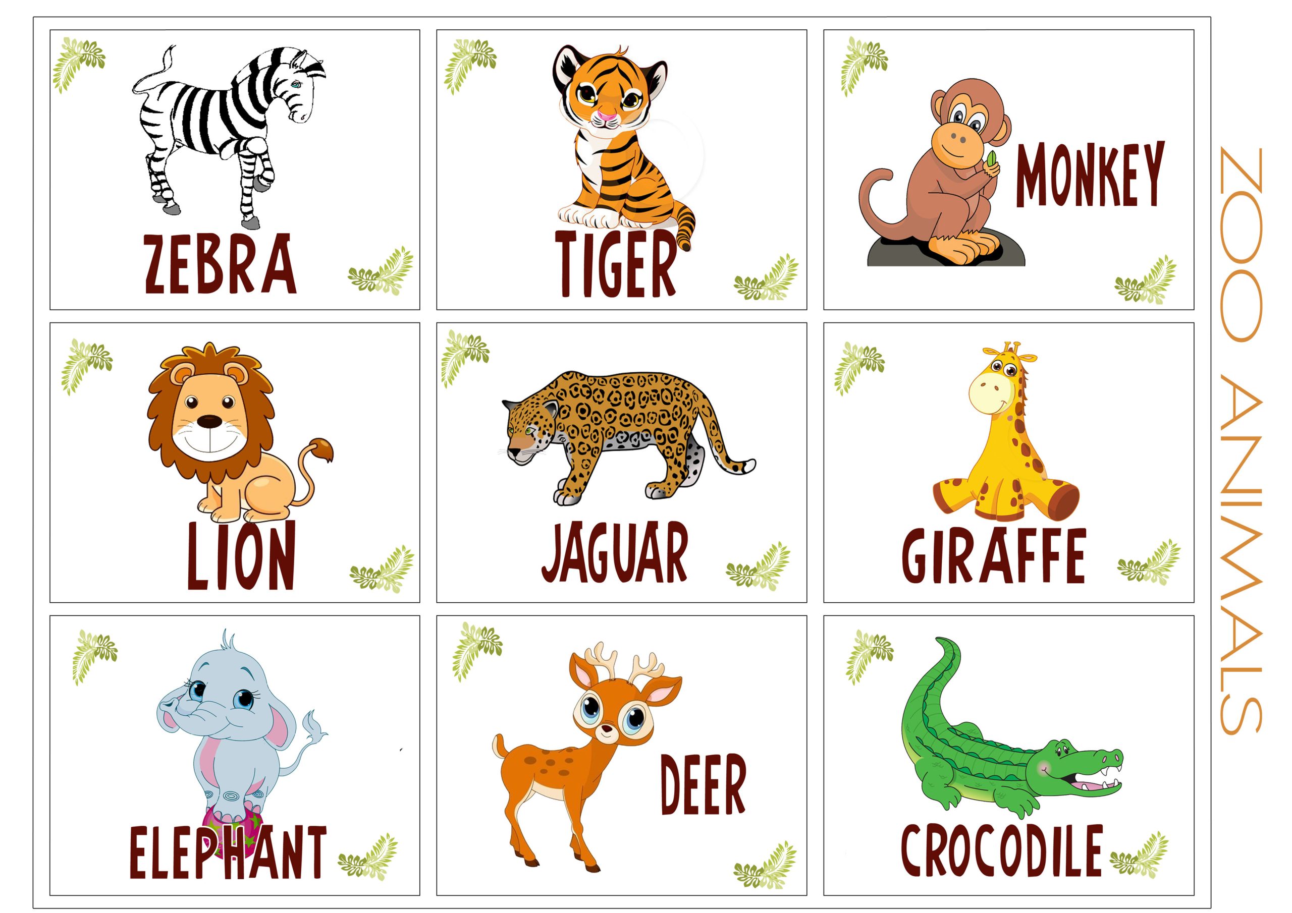 printable animal cards