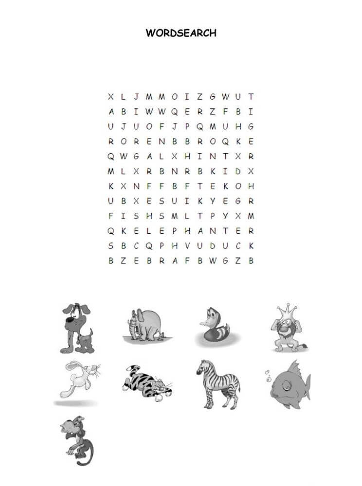 Printable Animals Word Search Sheet 13 Free Download And Print For You 