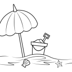 Printable Beach Umbrella Coloring Page