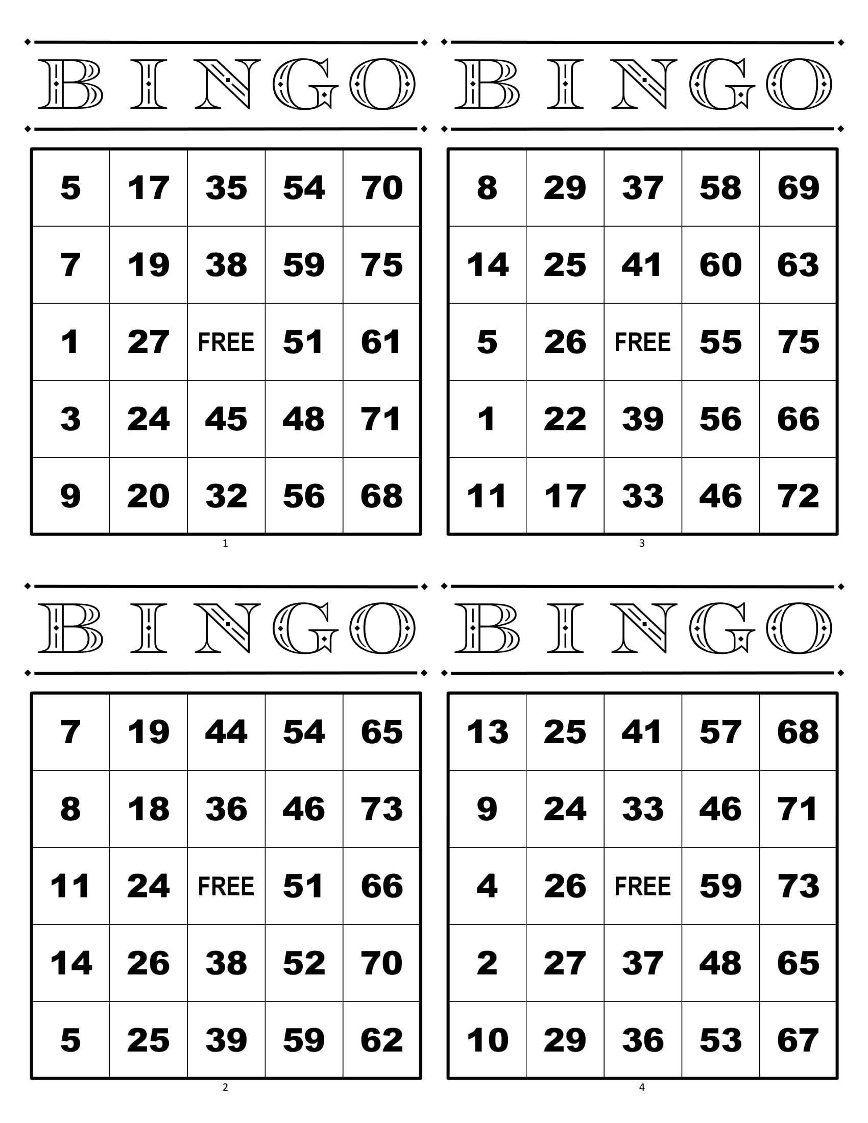 Printable Bingo Game Patterns Printable JD