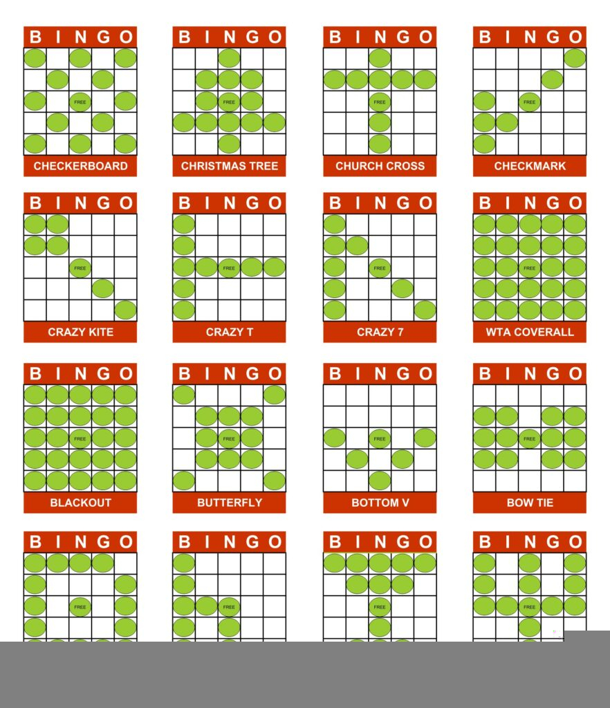 Printable Bingo Game Patterns Printable JD