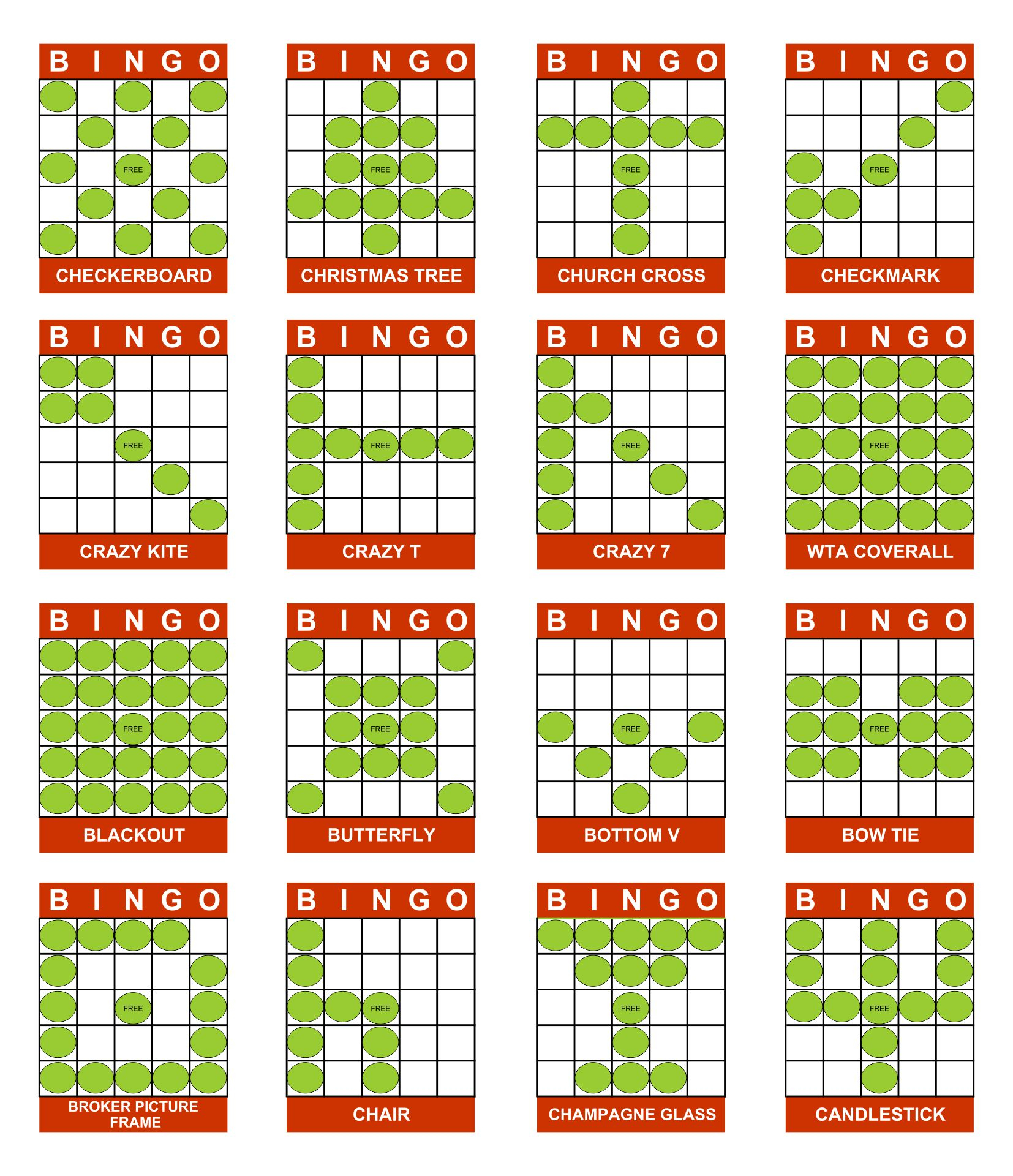 Printable Bingo Game Patterns Printable JD
