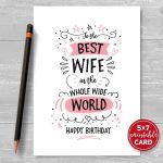 Printable Birthday Cards Wife Printable Lab