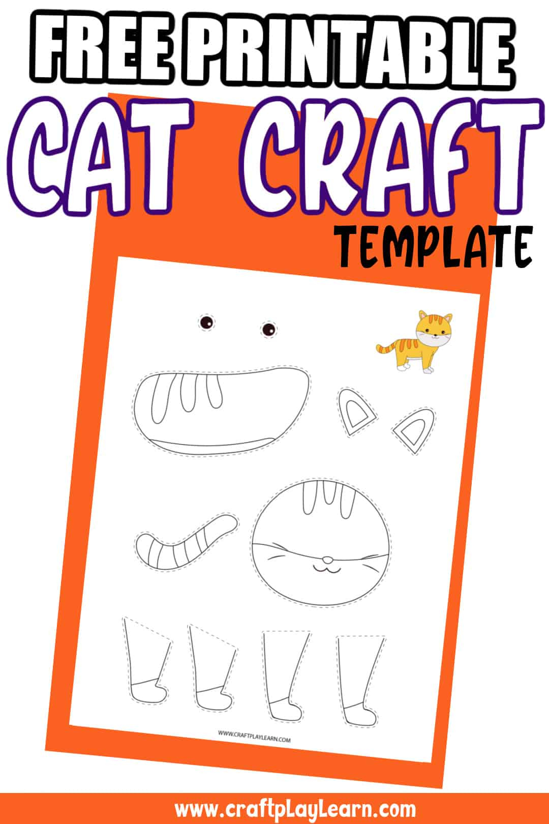 Printable Cat Template For Kids Craft Play Learn
