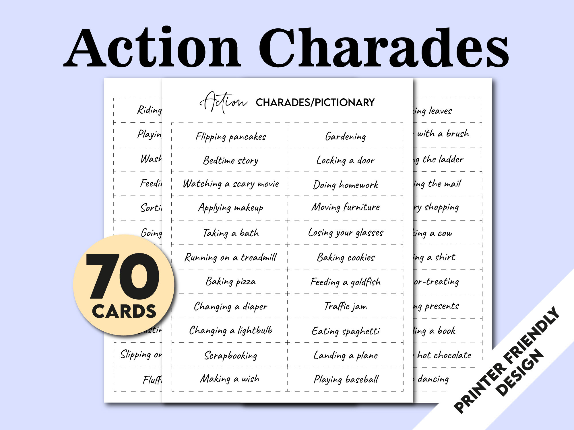 Printable Charades Game Cards Printable Free Templates